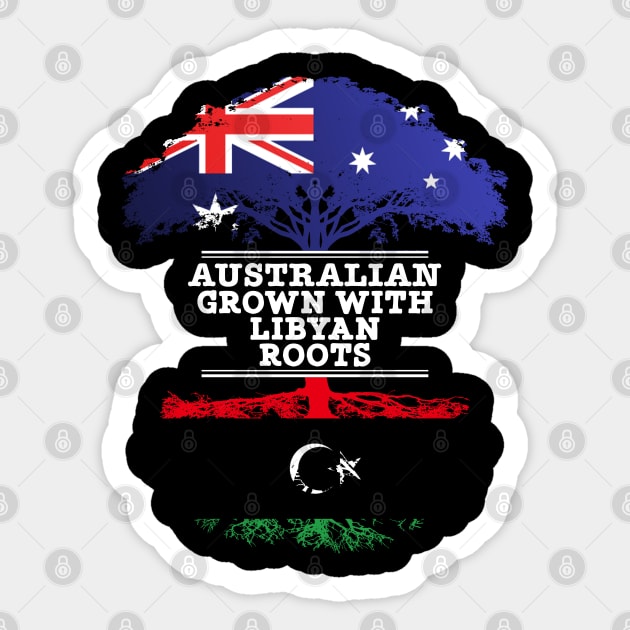 Australian Grown With Libyan Roots - Gift for Libyan With Roots From Libya Sticker by Country Flags